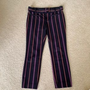 Anthropologie Essential Slim Striped Pant with Belt- Front and Back Pockets